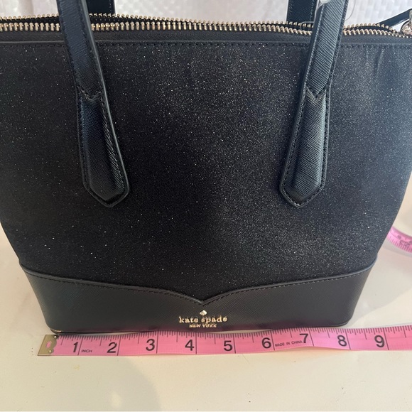 kate spade black satchel purse with sparkles - Picture 4 of 6
